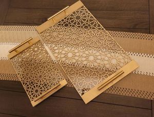 Bandeja decorativa de Metal de acero inoxidable, bandeja de servicio elegante brillante dorada para entrada, otomón, tocador, exhibición de Perfume - Product Image 3