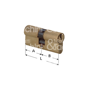 CYLINDRE EN FORME C2000 laiton satiné Avec clé à gauche 3 clés incluses - Product Image 1
