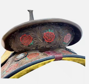 Sillín de carreras inglés trenzado de piel cruda 3,5, sillín occidental hecho a mano de cuero genuino con diseño múltiple - Product Image 5