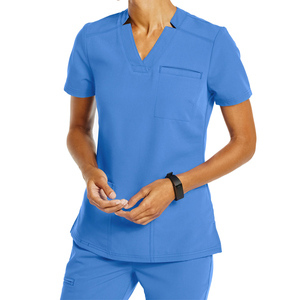 Estilo de EE. UU. Soft Touch Scrub Enfermera Cuello en V Scrub Top Pantalones Secado rápido Conjunto de uniforme de hospital Uniforme de laboratorio y conjunto de enfermera - Product Image 6