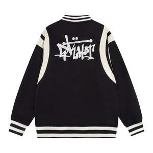 Vestes d'université de baseball en laine de haute qualité pour hommes broderie personnalisée col montant en gros pour l'hiver High Street Style - Product Image 3