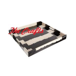 Juego de bandejas de madera y nácar para aperitivos y postres de dos tamaños diferentes Bandeja para servir con calidad exclusiva - Product Image 6