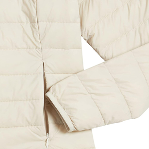 Doudoune légère pour femme, col montant, manteau d'hiver chaud et rembourré, veste élégante beige crème avec fermeture éclair intégrale - Product Image 5