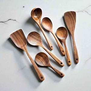 Handmade Classic Eco-Friendly Wooden Utensils Set Party Kitchen Cooking <b>Spoons</b> Tools Cookware Serving Dinner <b>Spoons</b> Saniya - Product Image 4