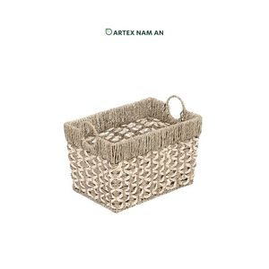 Seagrass x Palm <b>Baskets</b> Set of 2 Handwoven Storage for Home and <b>Laundry</b> Organization - Product Image 1