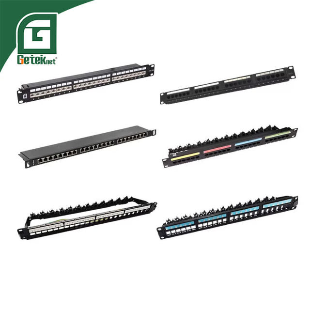 GETEKnet 24/48 Port UTP Cat5e/Cat6/Cat7 Unshielded RJ45 Patch Panel 90 Degree for Server/Engineering Room Networking ETL CE