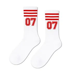 Autumn Sports <b>Socks</b> Patterned Colorful Print Anti-Bacterial Sweat Resistant Customizable 12 Pairs Number 07 Striped Sports <b>Socks</b> - Product Image 1