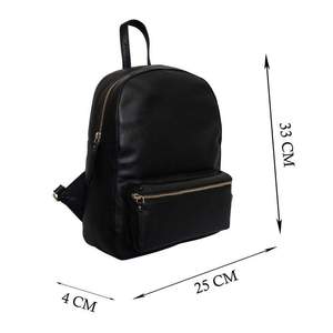 Mochila con cremallera superior de cuero pequeño de grano completo negro hecha a mano estilo Vintage borla geométrica proveedor indio de alta calidad - Product Image 5