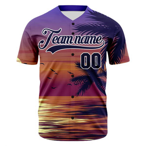 Camiseta de béisbol sublimada personalizada de talla grande Vintage personalizada de alta calidad, camiseta de béisbol con botones de secado rápido transpirable - Product Image 5