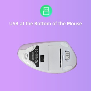 Bán Buôn Ergonomic Không Dây Màu Tím Thuận Tay Phải Đứng Chuột USB Receiver 6 Nút Thoải Mái Yên Tĩnh Chuột Cho Máy Tính Xách Tay - Product Image 5
