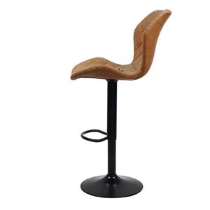 Contemporary PU Leather Upholstered <b>Bar</b> <b>Stool</b> with Iron Legs GAK-453A <b>Adjustable</b> High <b>Bar</b> Furniture for Farmhouse & Kitchen Use - Product Image 3