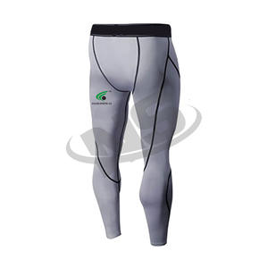 Leggings Deportivos para Hombre al por Mayor, Material Spandex, Alta Elasticidad, Mallas para Gimnasio, Pantalones Deportivos para Correr y Entrenar, Logotipo, Color Sólido, Ropa Deportiva - Product Image 2