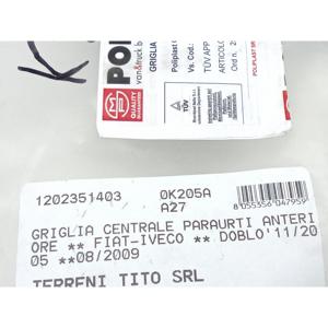 Rejilla de Parachoques para FIAT Doblo Serie (00>05) 1202351403 - Product Image 4