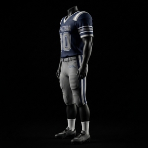 Maillot de football américain bleu marine personnalisé, pantalon rembourré, uniforme d'équipe, numéro 30, vêtements de sport de performance, vente en gros OEM - Product Image 3