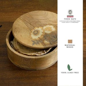 Beautiful Wooden Chapati Storage Box for <b>Dining</b> <b>Table</b> and Everyday Cooking Lightweight Wooden Roti Box for Easy Handling - Product Image 2