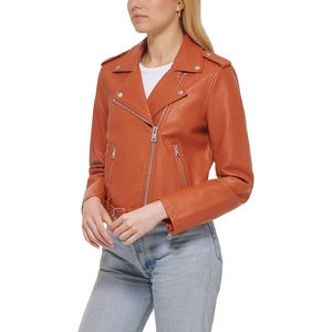 Chaqueta de piel de oveja auténtica para mujer al por mayor, chaqueta de piel auténtica de primavera a la moda estilo bombardero recortada para mujer - Product Image 3