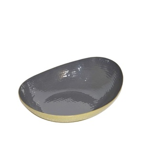 Bol à fruits en émail ovale à motif martelé en aluminium Plaqué or Style unique Fancy Hot Selling Premium Fruit Bowl Tableware Bowl - Product Image 1