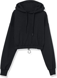 เสื้อฮู้ดผู้หญิง,เสื้อครอปพิมพ์โลโก้ออกแบบราคาถูกน้ำหนักเบา - Product Image 3