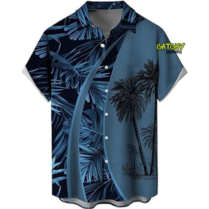 เสื้อเกาะฮาวายสำหรับผู้ชาย, ใหม่2024เสื้อเชิ๊ตแขนสั้นลำลองชายหาดรีสอร์ทลำลองใหม่ - Product Image 3