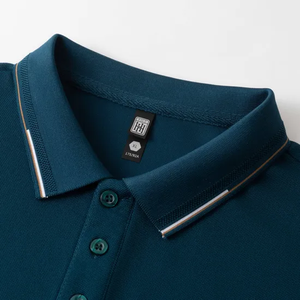 เสื้อโปโลผ้าถักระบายอากาศสไตล์เรียบง่ายเสื้อถักแบบลำลองพิมพ์ลายโลโก้ได้ตามต้องการ - Product Image 6