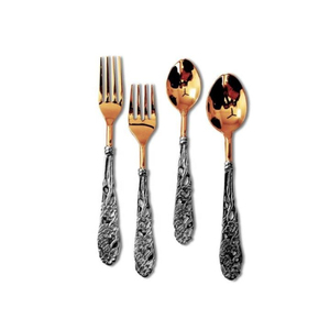 Couverts polis en argent en vrac fabriqués à la main en Inde ensemble de couverts de luxe en gros pour banquets hôtels dîner de mariage - Product Image 2
