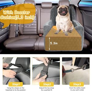 Asiento de Coche Desmontable para Perros Pequeños/Medianos, Asiento Elevador para Perros con Espuma Viscoelástica, Asiento de Seguridad para Viajes con Funda Lavable y Extraíble - Product Image 4