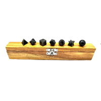 Lot de Solides Platoniques Naturels en Aventurine Grise avec Boîte en Bois – Pierres de Guérison en Cristal pour la Géométrie Sacrée