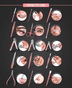 Juego de Cortaúñas Profesional Gray Rocks para Mujer, Kit de Manicura y Pedicura con Estuche de Viaje, Cepillo de Acero Inoxidable para el Cuidado de las Uñas - Product Image 4