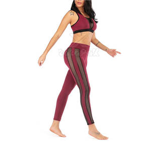 Conjunto de Yoga para Mujer de Alta Calidad, Transpirable, con Cintura Elástica y Logotipo Frontal, para Uso en Exteriores, Venta al Por Mayor - Product Image 1