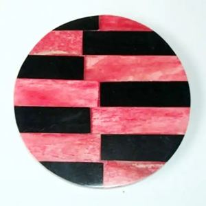 Decorative <b>Black</b> and White Design Bone Inlay <b>Coasters</b> Set Handmade Drink <b>Coasters</b> for Coffee Table Bar & Restaurant Use - Product Image 6