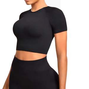 เสื้อครอปท็อปผู้หญิง ขายส่ง เสื้อครอปท็อปฤดูร้อนแบบใหม่ เซ็กซี่ เสื้อยืดครอปท็อปเปล่า OEM เสื้อระบายอากาศ - Product Image 2