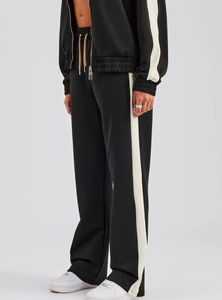 Alta calidad 100% algodón Otoño Invierno mujer estampado Zip up Hoodie & Jogger chándal conjunto de Sudadera con capucha de 2 piezas - Product Image 3