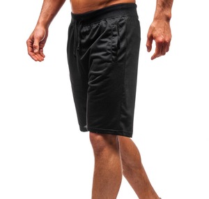 Shorts de sport pour hommes 100 % coton, personnalisables avec logo frontal, couleur unie, écologiques, séchage rapide, respirants, taille élastique, taille mi-haute - Product Image 2