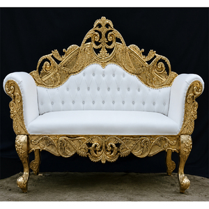 Royal Look White <b>Gold</b> <b>Sofa</b> for Wedding Reception Latest <b>Gold</b> Plated Wedding Couch Beautiful Wedding Seat for Bride Groom ireland - Product Image 1
