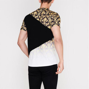 Camiseta de manga corta personalizada de Color sólido Formal para hombre de alta calidad 100% algodón estampado precio al por mayor - Product Image 2