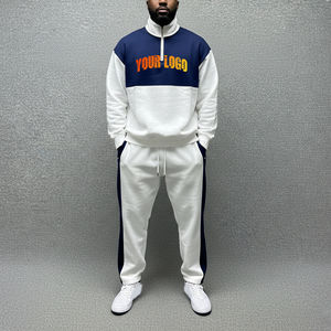 100% Cotton <b>Men's</b> Tracksuit 400 GSM Premium Quality Custom Embroidered Logo Oversized hip hop <b>man</b> 2 piece set - Product Image 1