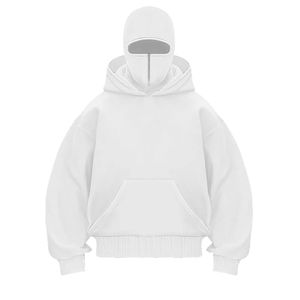 Sudadera con Capucha Doble y Cremallera para Hombre, 100% Algodón, Estilo Balaclava, Hombros Caídos, Personalizable con Bordado, Forro Polar, Otoño - Product Image 5