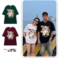 T-shirt en coton imprimé pour couple, de haute qualité et durable, avec col et coupe ample, idéal pour les services de confection de vêtements, toutes saisons, unisexe