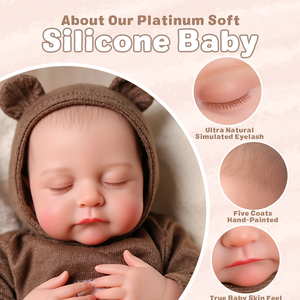 Muñeca Bebé Reborn <span class=keywords><strong>de</strong></span> <span class=keywords><strong>Silicona</strong></span> Liors <span class=keywords><strong>de</strong></span> 16 Pulgadas, Niña <span class=keywords><strong>con</strong></span> <span class=keywords><strong>Ojos</strong></span> Cerrados, Muñecas Infantiles Realistas, Proveedor OEM - Product Image 5