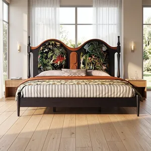 เตียงไม้แอชเนื้อแข็งแบบร่วมสมัยพร้อมหัวเตียงไม้เนื้อแข็ง - Product Image 1