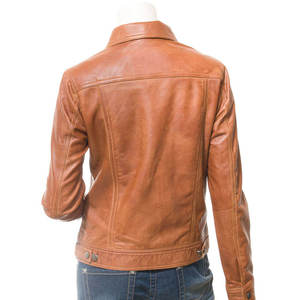 Professional Manufacturer 100% <b>Genuine</b> Cowhide Leather Jackets New Design Slim Fit Women OEM Customized Leather Jackets - Product Image 2