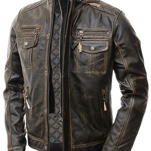 Premium Men's <b>Leather</b> <b>Jacket</b> 100% Cowhide <b>Leather</b> Custom Fashion Brown Stylish Biker <b>Genuine</b> <b>Leather</b> <b>Jacket</b> - Product Image 1