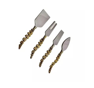 Juego de Cubiertos de Acero Inoxidable Chapado en Oro, Diseño Moderno, Cuchara, Tenedor, Cubertería para Niños, Bodas, Servidor de Ensaladas Chapado en Oro - Product Image 3