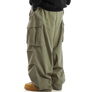 Pantalon homme anti-rides uni teint sur mesure respirant avec cordon de serrage à la taille en nylon bouton pression fermeture éclair latérale - Product Image 6