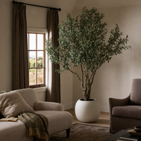 Grand Olivier Artificiel Réaliste pour Intérieur, Plante sur Pied avec Tronc Naturel et Feuilles Véritables pour Salon, Couloir, Vente en Gros
