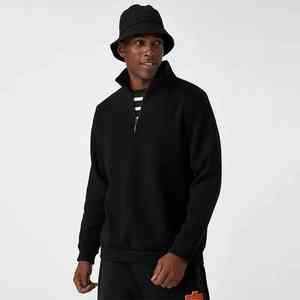 OEM personalizado de alta calidad de la sudadera de gran tamaño de algodón de lana media cremallera Sudadera con capucha para los hombres - Product Image 1