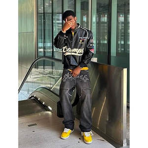 Wholesale High Quality Custom Fashion Streetwear Unisex Biker Motorcycle <b>Racing</b> <b>Jackets</b> <b>Vintage</b> Motorbike Bomber Breathable - Product Image 3