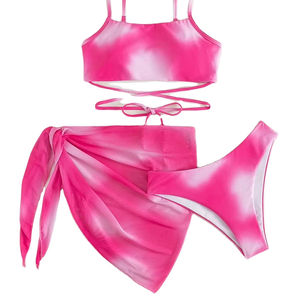 Tie-dye Bikini <b>Swimsuit</b> Women's Three-piece Mesh <b>Skirt</b> Split Bikini Women's <b>Swimsuit</b> - Product Image 2