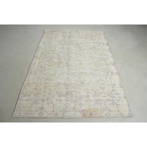 Alfombra Vintage de 4.6x6.9 pies, Alfombra Turca, Alfombra de Lana Blanca Ombré - Product Image 1