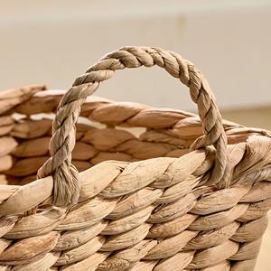 Water Hyacinth Tapered <b>Basket</b> with Loop <b>Handles</b> Handmade Storage <b>Basket</b> Wholesale eco-friendly Made in Vietnam - Product Image 4